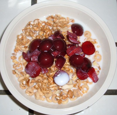 Cheerio Kashi cherry plum cereal
