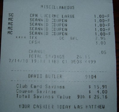 day 75 receipt total