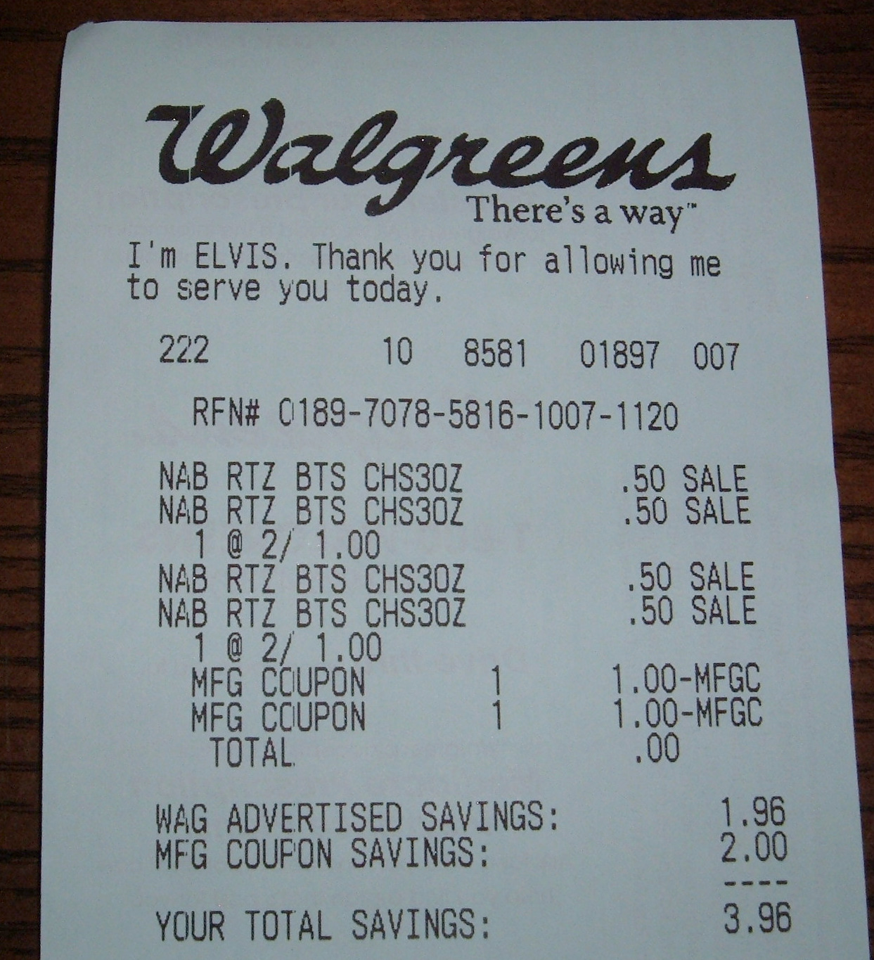 Walgreens Receipt Template