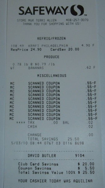 banana receipt