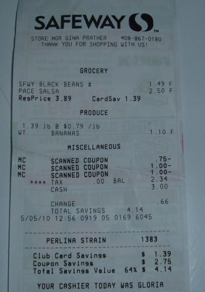 black bean receipt