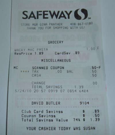 day 24 safeway receipt