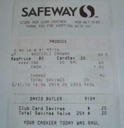 day 31 safeway receipt