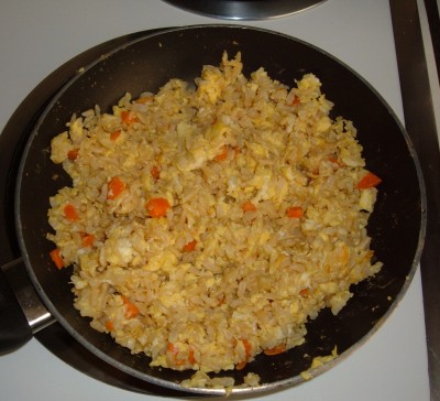 egg and rice breakfast cooked egg and rice breakfast cooked