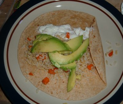 rice and avocado