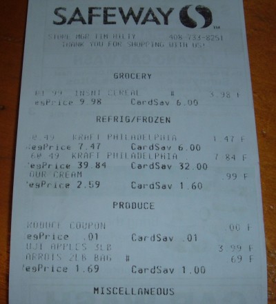 safeway day 1 receipt Safeway day 1 receipt