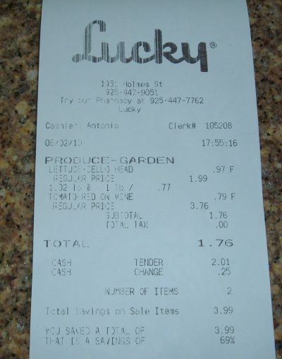 day 33 vegies receipt day 33 veggies receipt