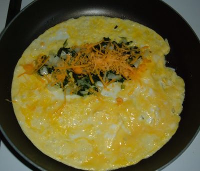 spinach onion omelet