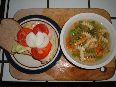 chicken sandwich and pasta soup lunch chicken sandwich and pasta soup lunch