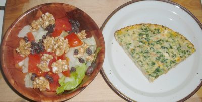 salad and quiche