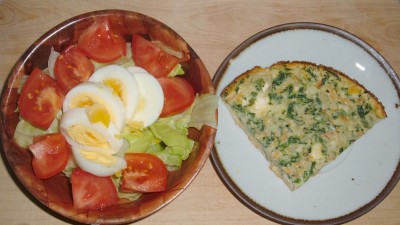 salad and quiche