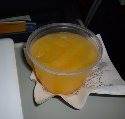 orange juice on plane