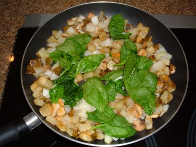 potato onion spinach