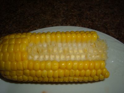 eating corn