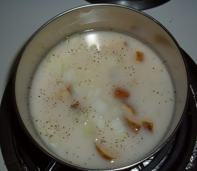 potato veggie chowder prep