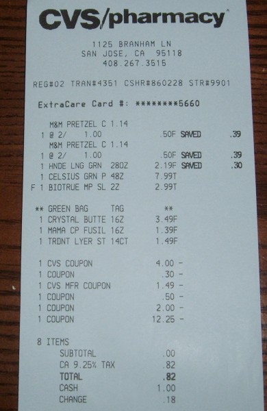 CVS receipt CVS receipt