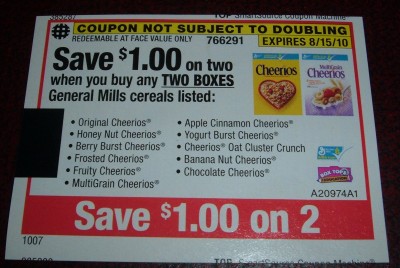 cheerios blinkie coupon
