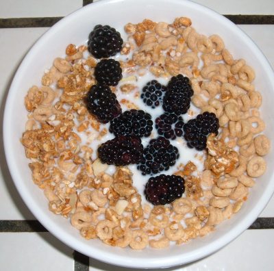 Cheerios Kashi blackberry cereal