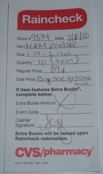 cvs raincheck cvs raincheck