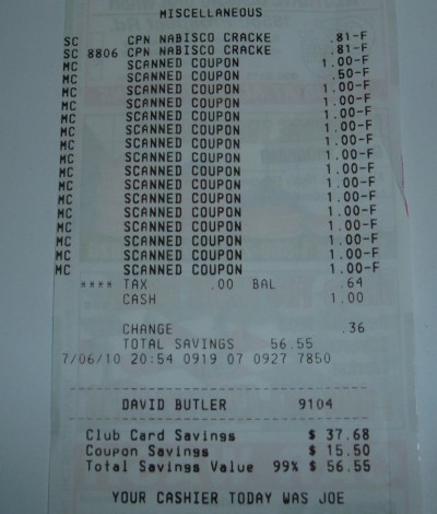 day 67 safeway receipt total