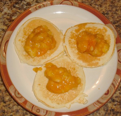 apricot banana pancakes