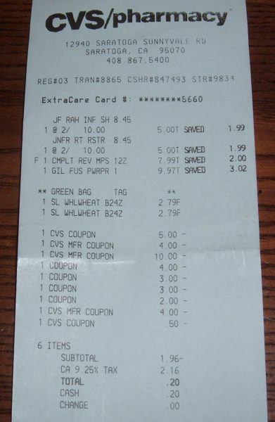 cvs receipt cvs receipt
