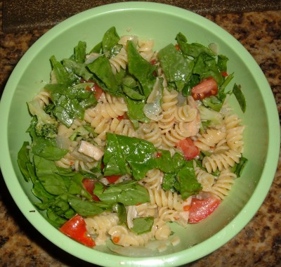 chicken spinach pasta salad