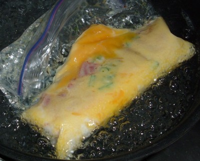plastic bag omelet cooking