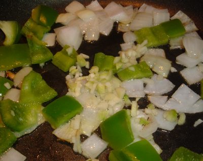 onions green pepper garlic