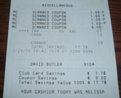 day 85 receipt total day 85 receipt total