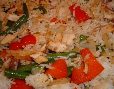 veggie and chicken rice medley