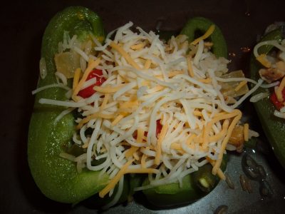 stuffed pepper fried rice and cheese