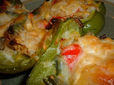 stuffed roasted green peppers
