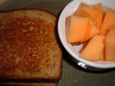 toasted cheese and cantaloupe