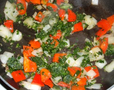 red pepper spinach red pepper spinach