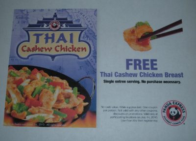 free Thai cashew chicken