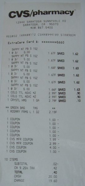 cvs receipt cvs receipt