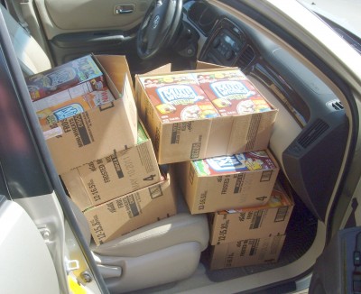 food bank delivery front seat