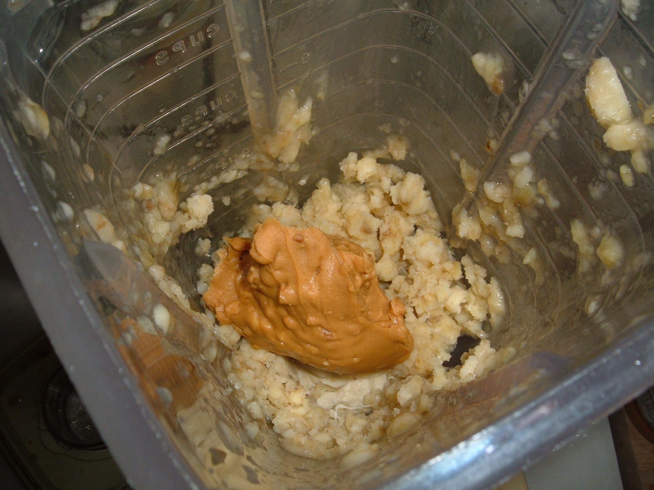 peanut butter in mixer