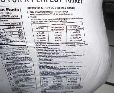 frozen turkey defrost directions