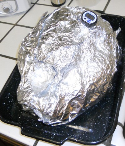turkey wrapped in tin foil