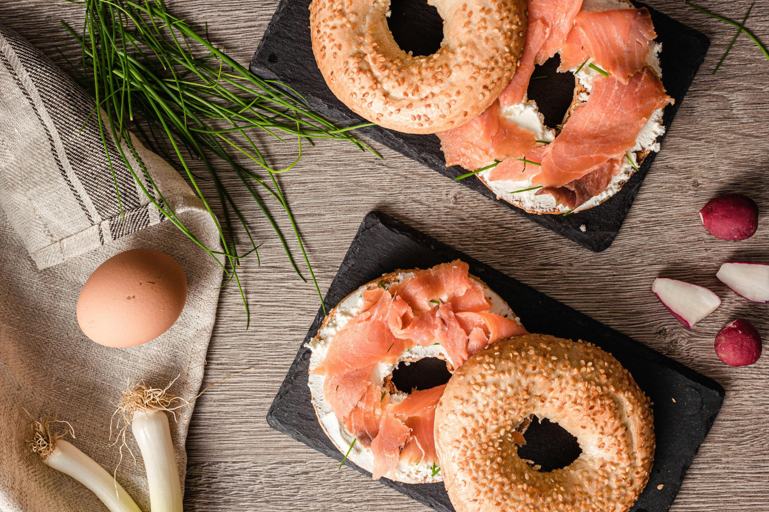 5. Smoked Salmon and Cream Cheese Bagel