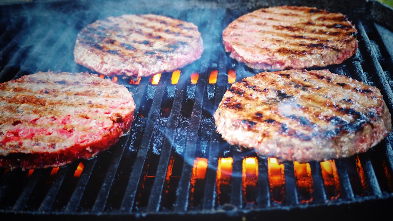 patties on grill