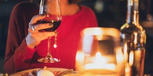 woman dining