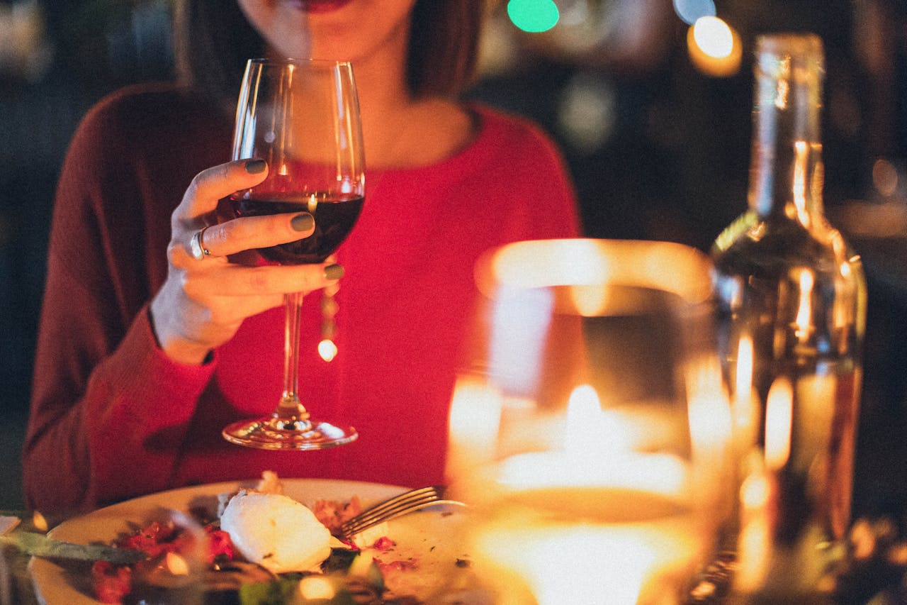 woman dining