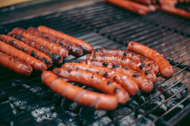 grilling hot dogs