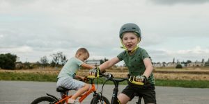 kids riding bikes