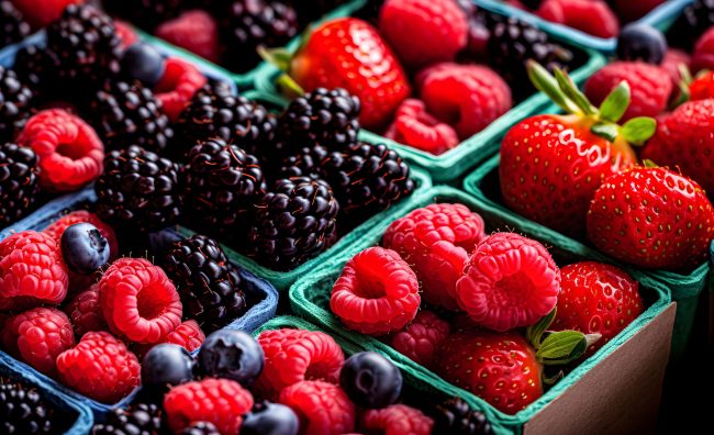 Fresh organic berries in eco packaging spoil fast