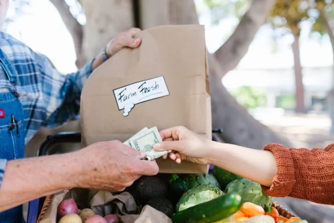 paying for groceries