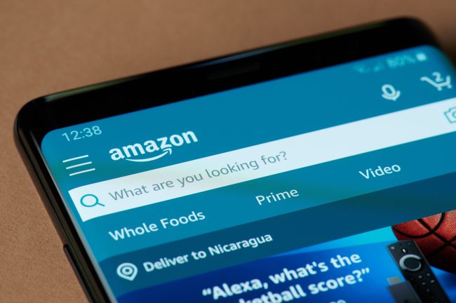 Search in amazon application grocery items